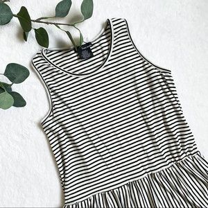 NWOT Navy + white stripe peplum tank top shirt